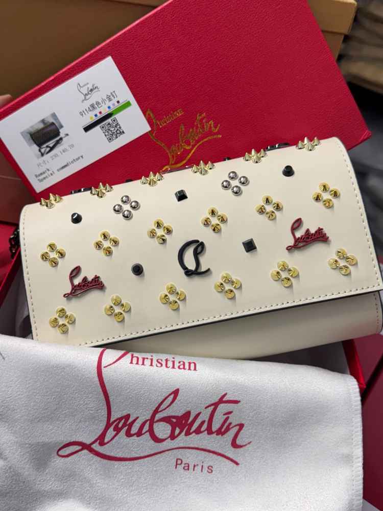 Christian Louboutin Paloma Clutch Cream Handbag-thumb-0