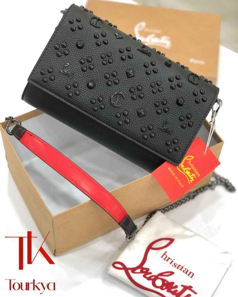 Christian Louboutin Paloma Clutch Black Handbag-thumb-0
