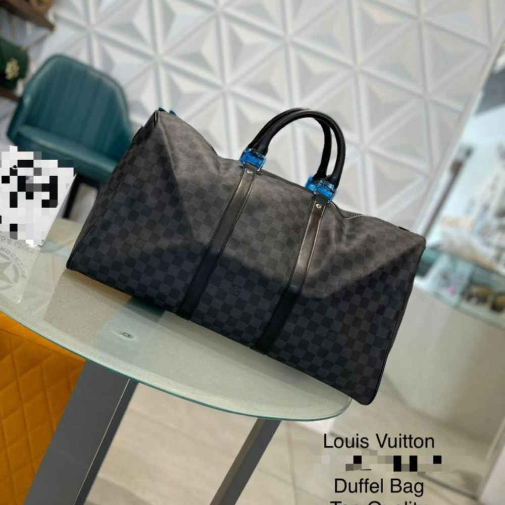 Louis Vuitton Keepall Bandouliére 50 Monogram Canvas Black Duffle Bag-thumb-0