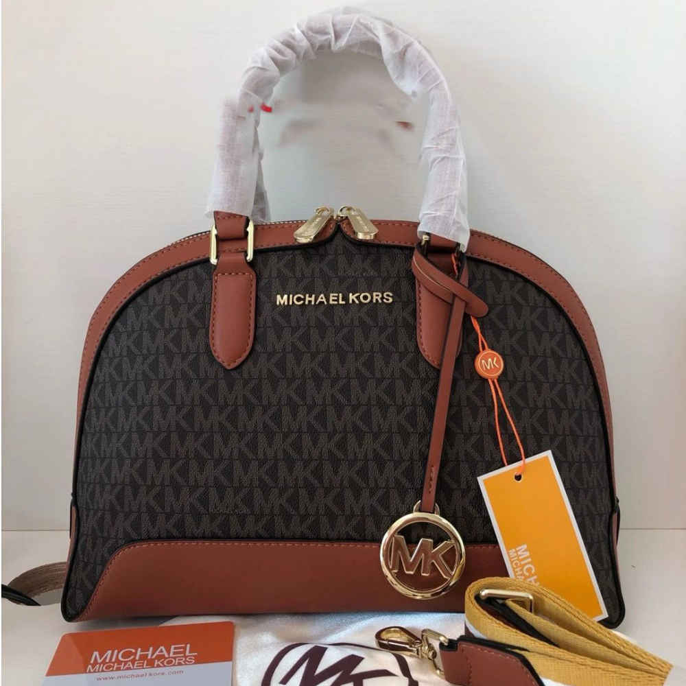 Michael Kors Alma Brown Handbag-thumb-0