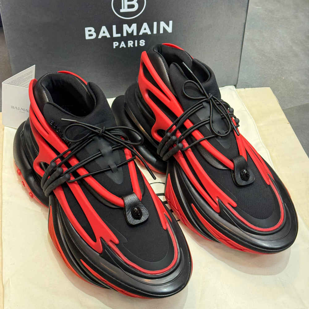 Balmain Paris Black & Red Premium Quality Sneakers-thumb-0