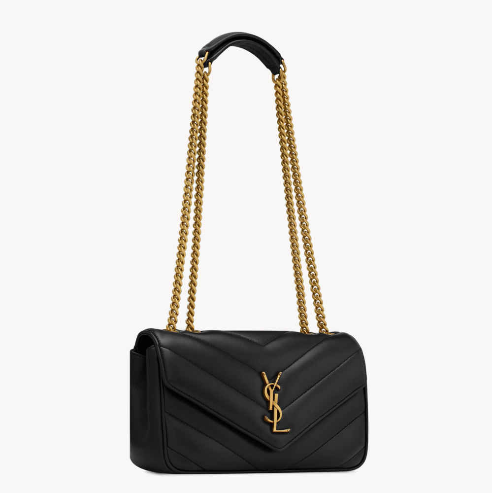 Saint Laurent loulou small in matelassé Black Shoulder Bag-2