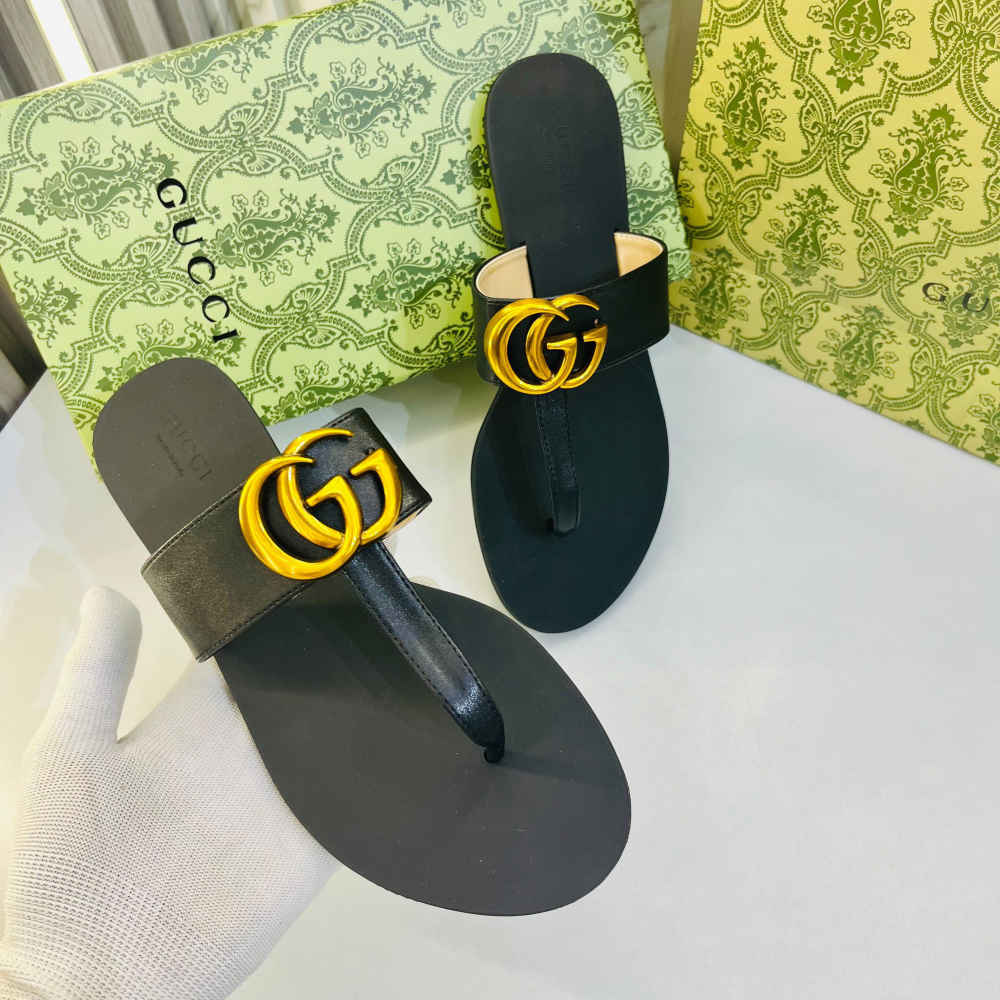 Gucci Black Premium Women's Flat Sandals-thumb-0