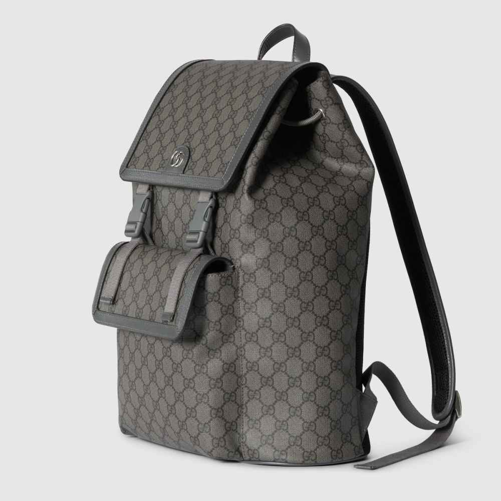 Gucci Grey & Black Ophidia large backpack-thumb-1