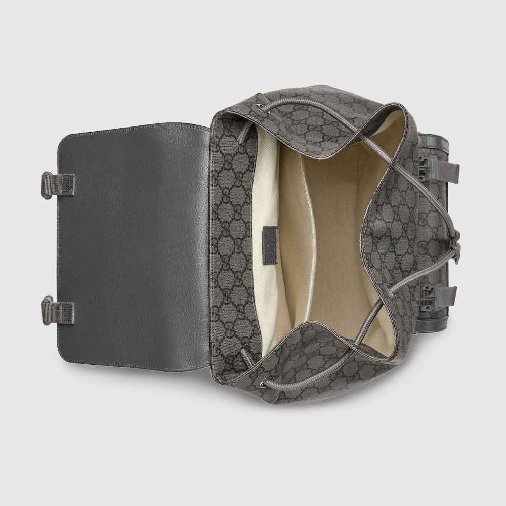 Gucci Grey & Black Ophidia large backpack-thumb-6