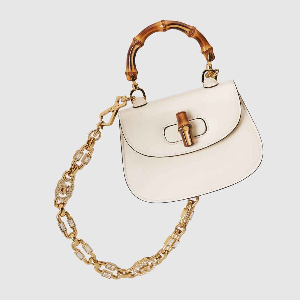 Gucci Bamboo 1947 White Mini Handbag-4