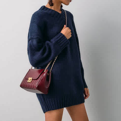 Charles & Keith Axel Faux Suede Wine Bowling-thumb-5