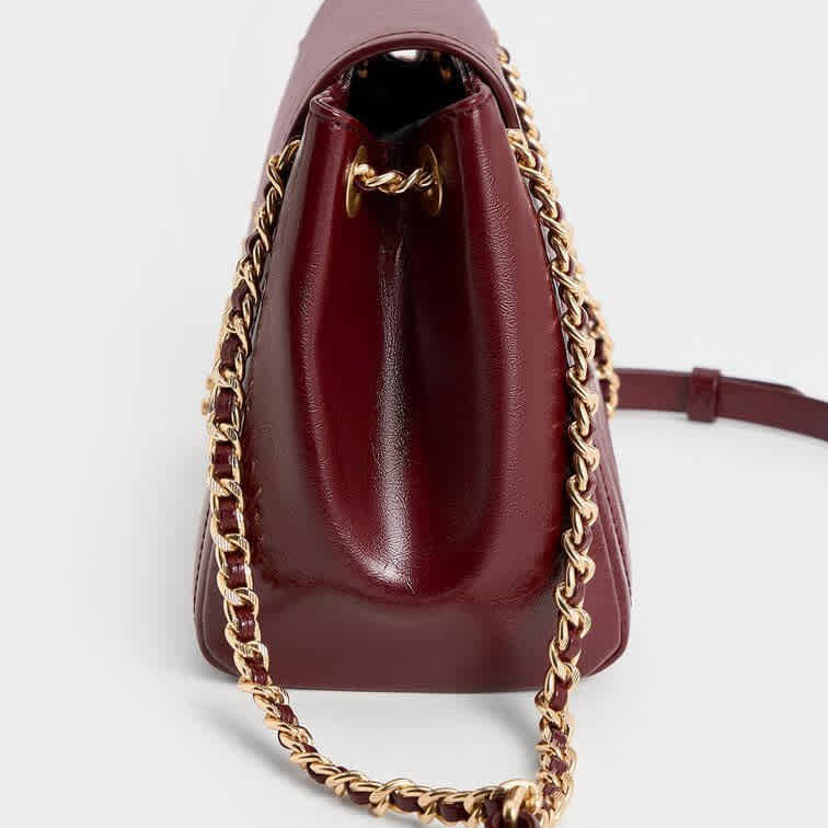 Charles & Keith Axel Faux Suede Wine Bowling-thumb-3