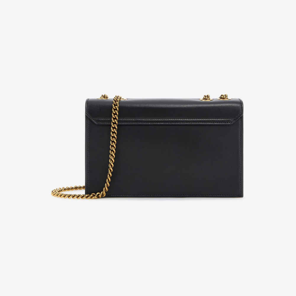 Roberto Cavalli Monogram Mirror Snake Black Shoulder Bag-thumb-1