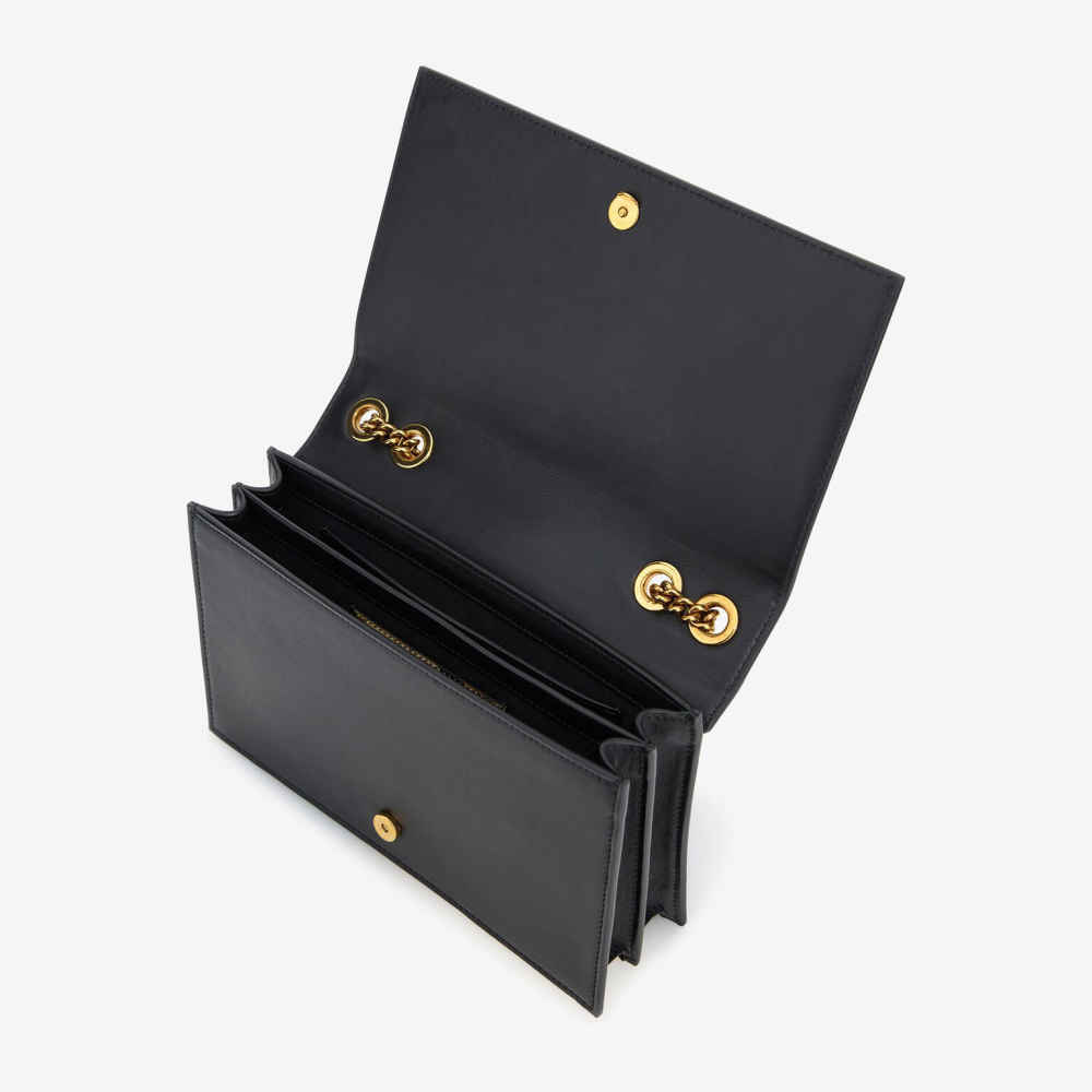 Roberto Cavalli Monogram Mirror Snake Black Shoulder Bag-thumb-3