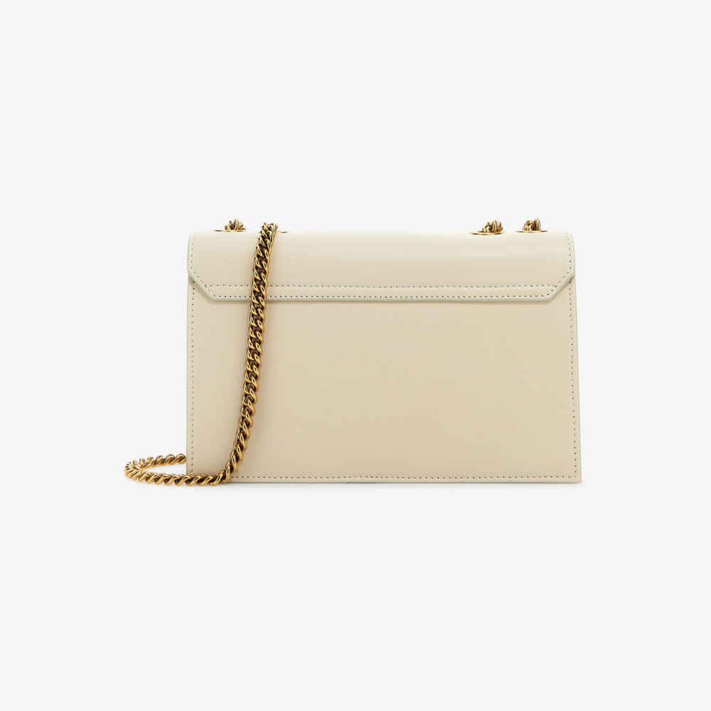 Roberto Cavalli Monogram Mirror Snake White Shoulder Bag-1
