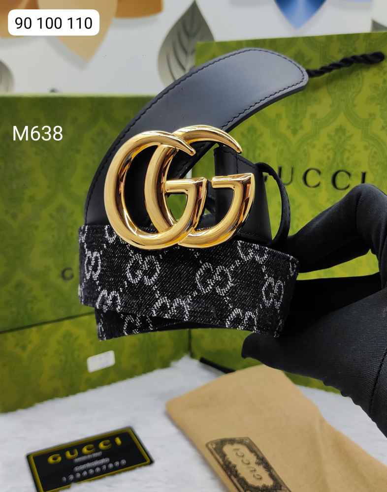 Gucci Golden Premium Quality Leather Belt-thumb-0