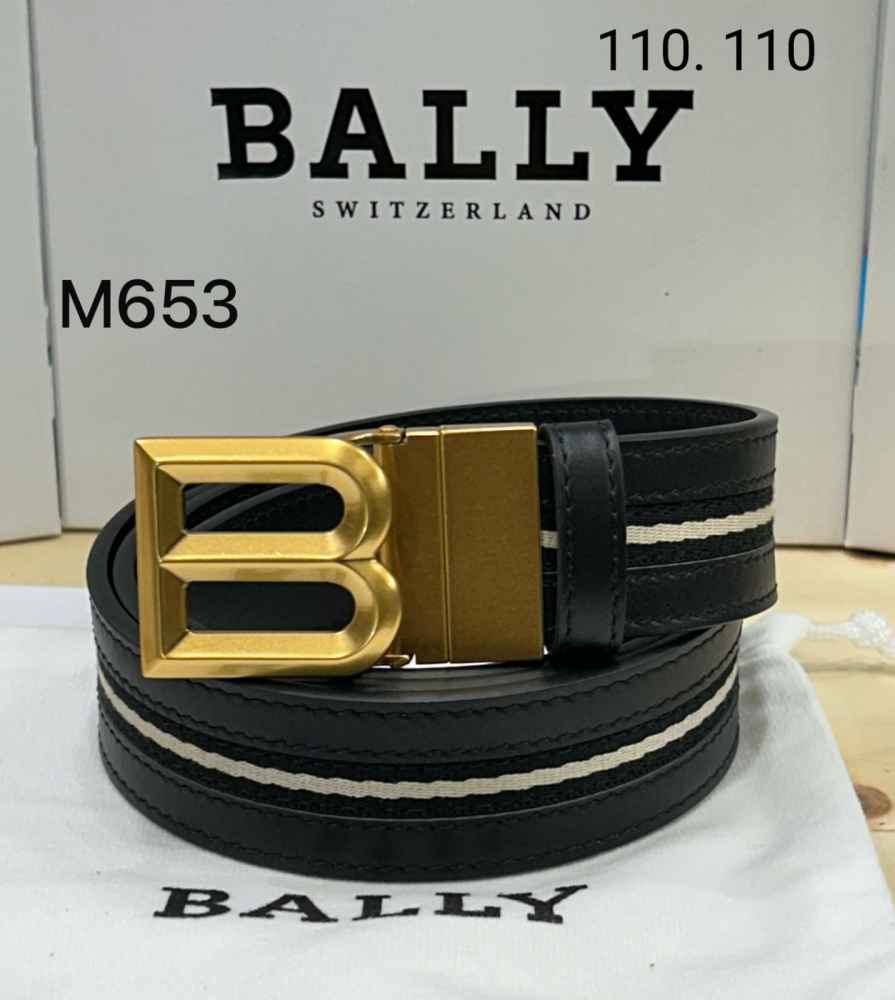 Bally Black Premium Quality Leather Belt-thumb-0