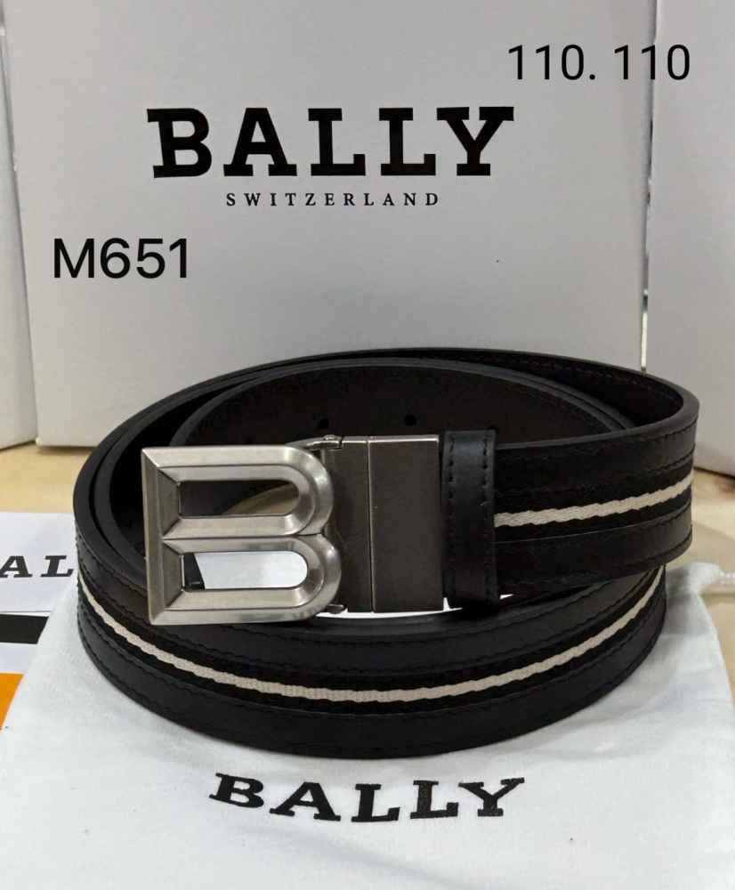 Bally Black Premium Quality Leather Belt-thumb-0