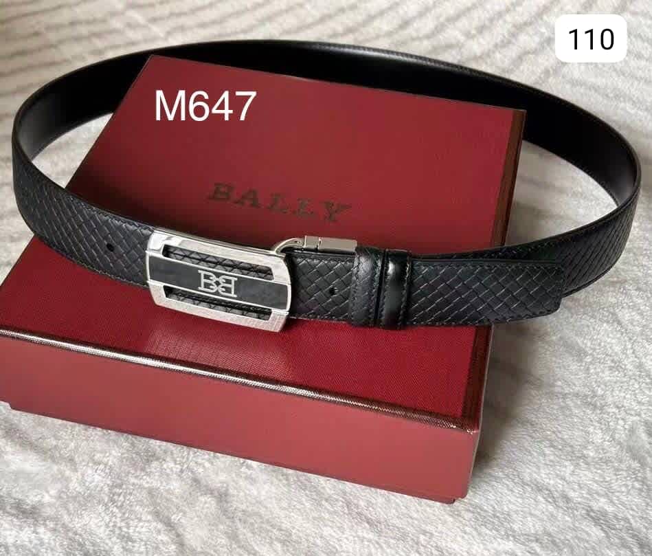 Bally Black Premium Quality Leather Belt-thumb-0