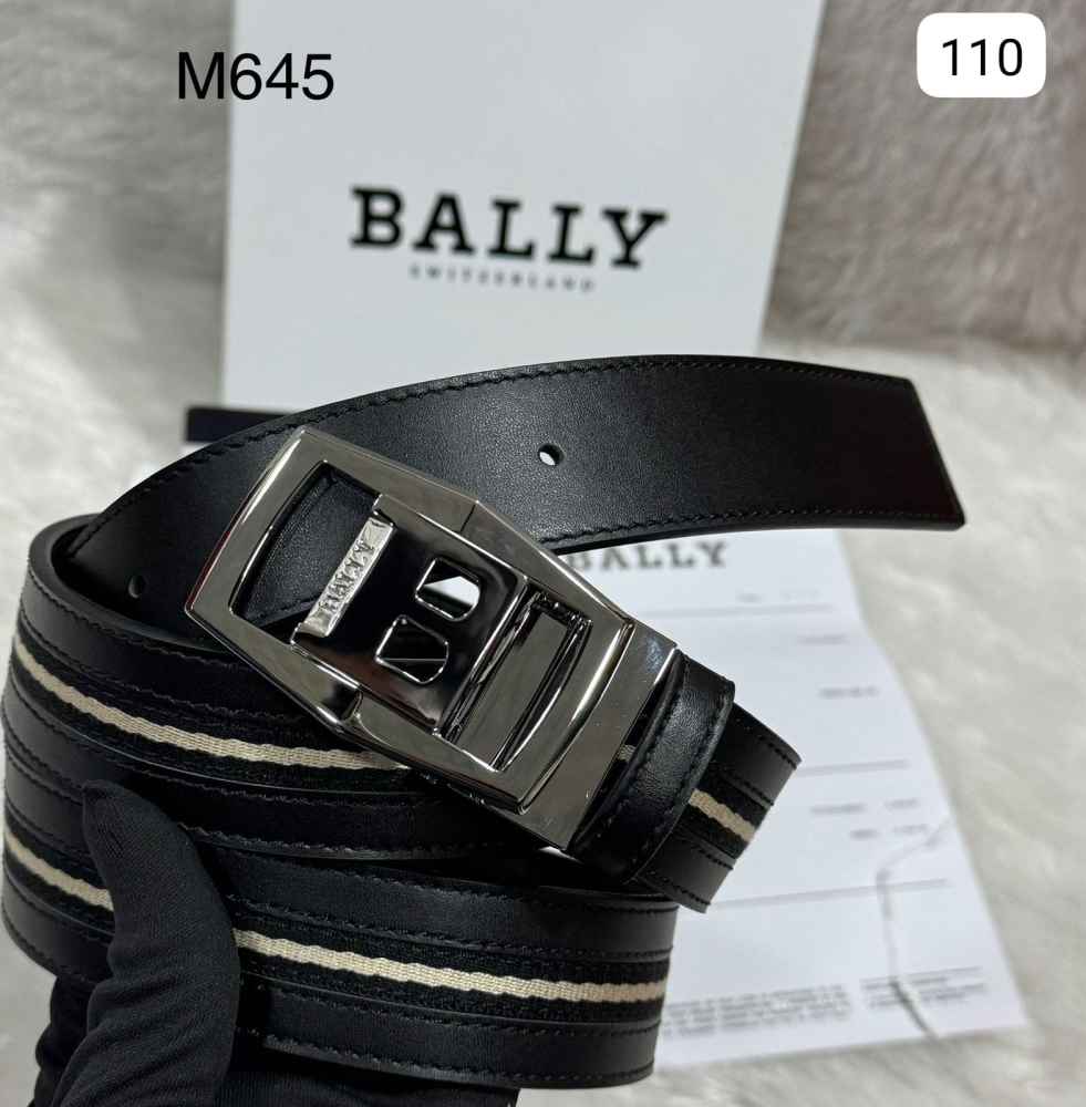 Bally Black Premium Quality Leather Belt-thumb-0