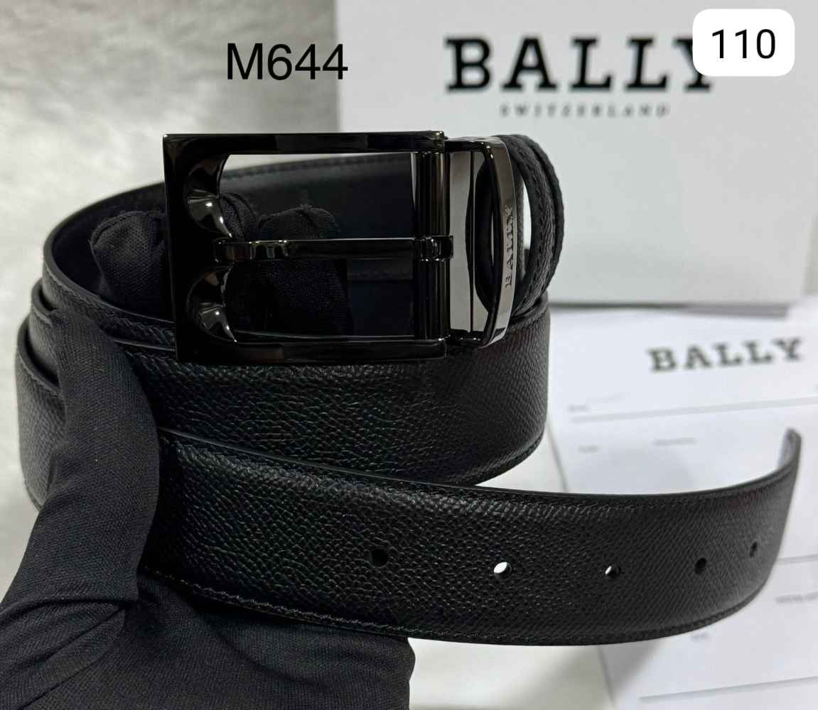 Bally Black Premium Quality Leather Belt-thumb-0