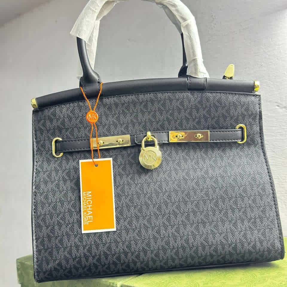 Michael Kors Black Leather Crossbody Bag-thumb-0