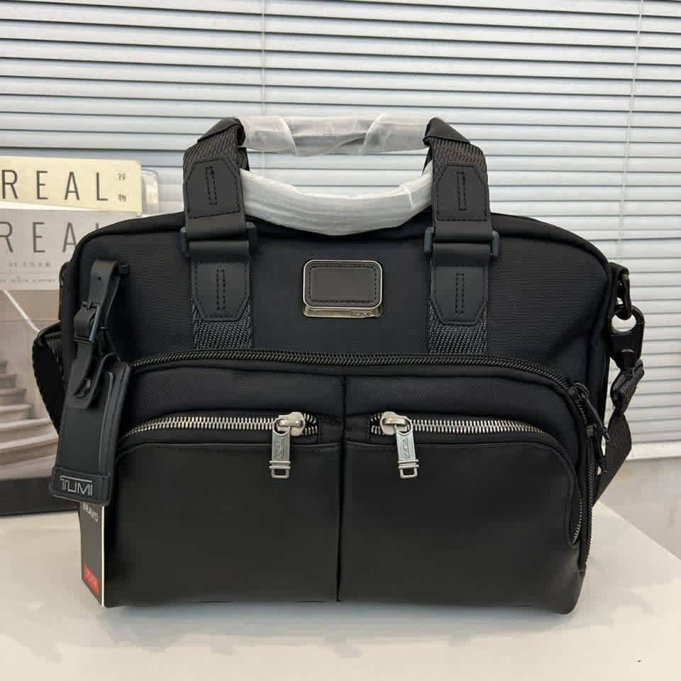 Tumi Expandable Organizer Laptop Briefcase Black Bag-thumb-0