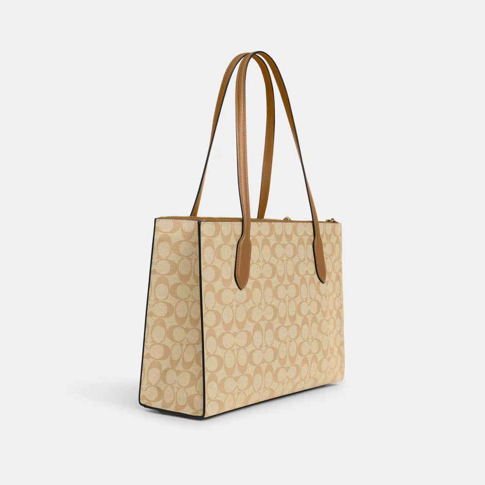 Coach Brown Nina Tote Bag In Signature Canvas-1