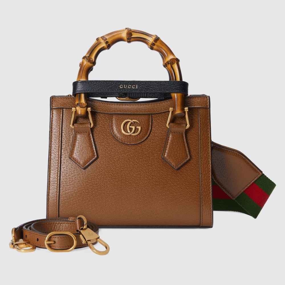 Gucci Diana Bamboo Brown Leather Large Handbag-8