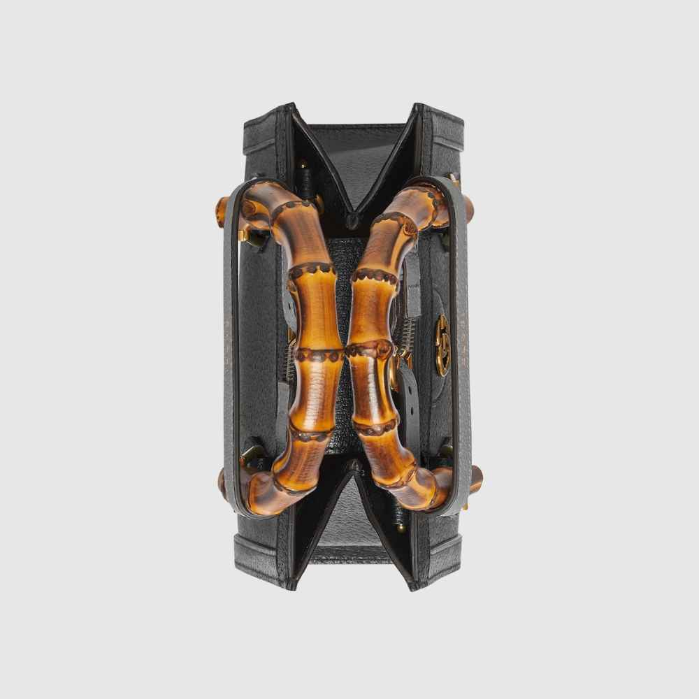 Gucci Diana Bamboo Black Leather Large Handbag-4