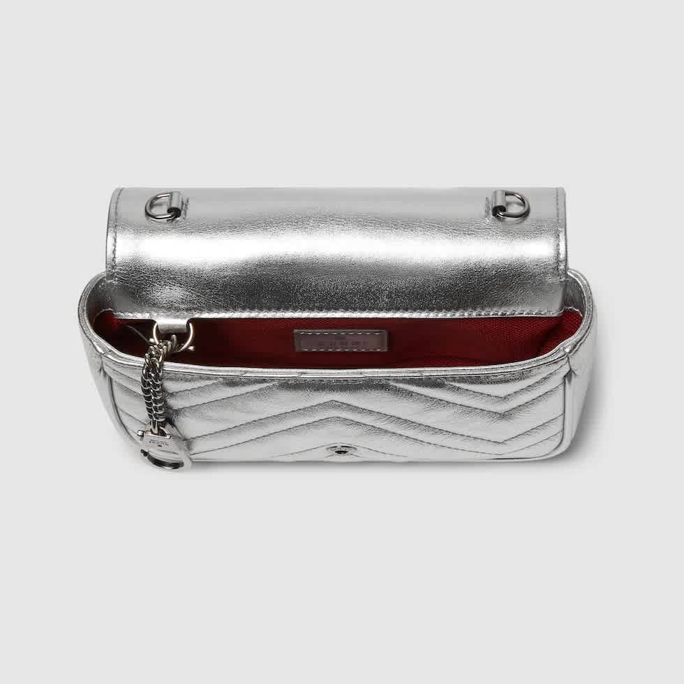 Gucci GG Marmont Silver Mini Sling Bag-1