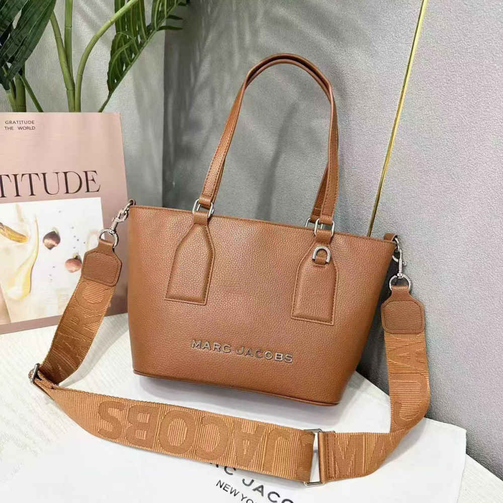 Marc Jacobs Canvas Brown Leather Tote Bag-1