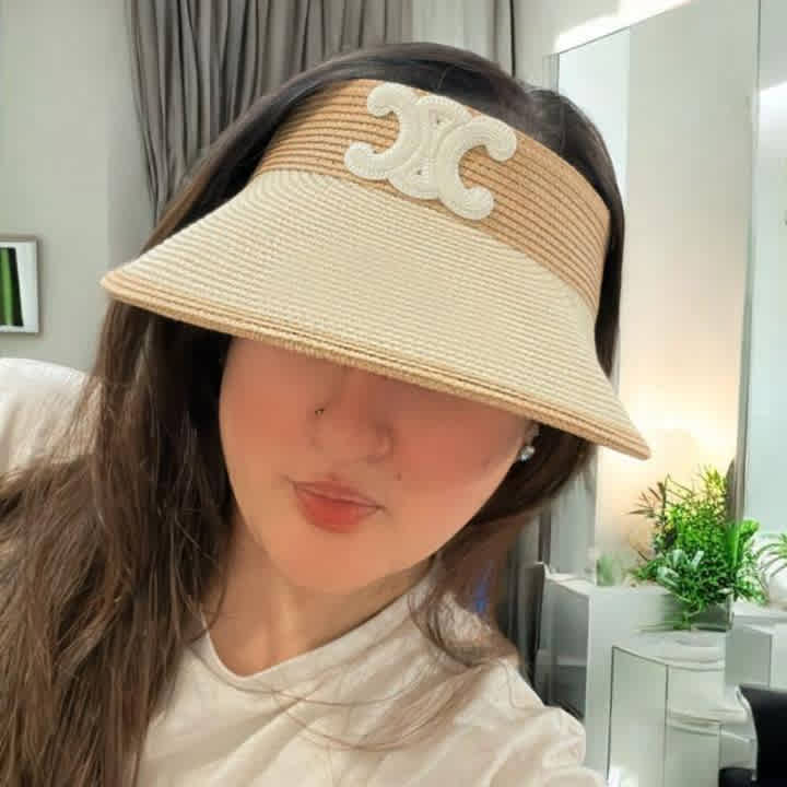 Celine White Premium Visor Hat-2