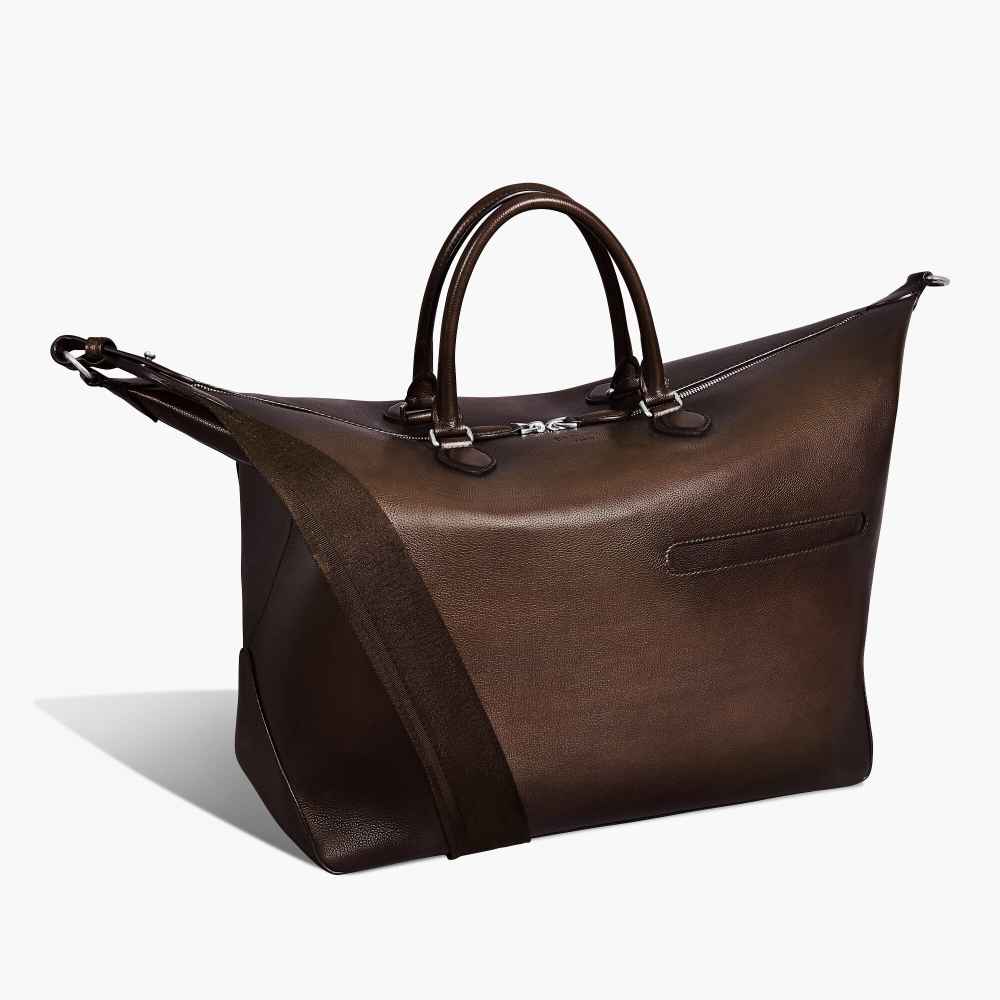 Toujours Soft Zipped Berluti Brown Leather Travel Bag-thumb-3