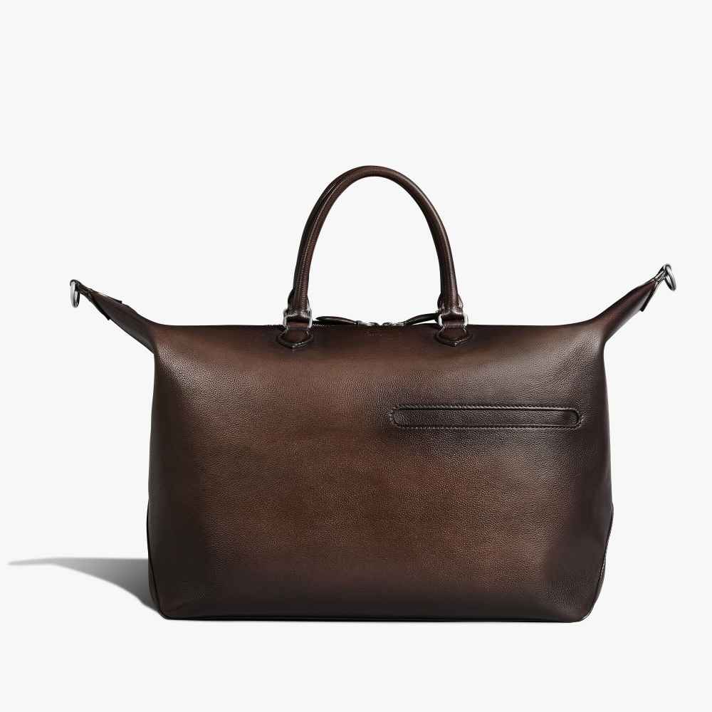 Toujours Soft Zipped Berluti Brown Leather Travel Bag-thumb-0