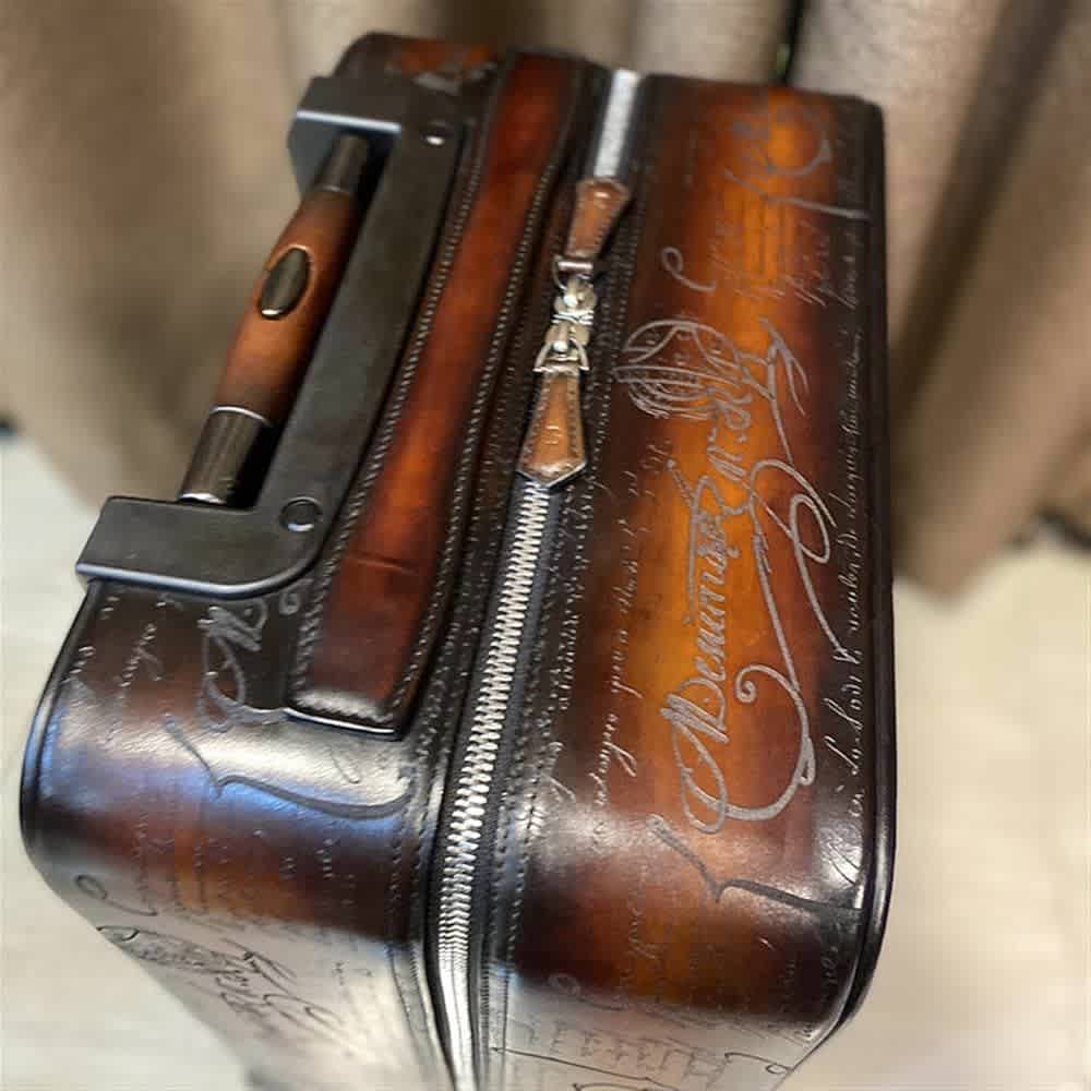 Formula 1005 Toile Marbeuf Rolling Berluti Brown Suitcase-4
