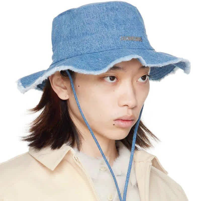 Jacquemus Le Bob Artichaut denim Light Blue bucket Hat-1