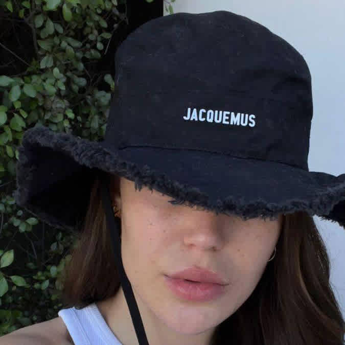 Jacquemus Le Bob Artichaut denim Black bucket Hat-2