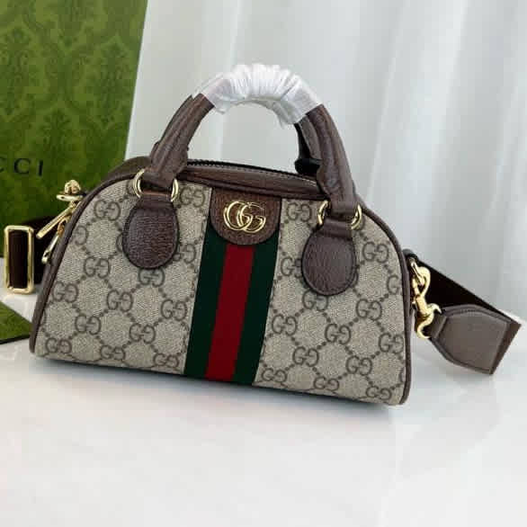 Gucci ophidia Small Beige Bowling Handbag-1