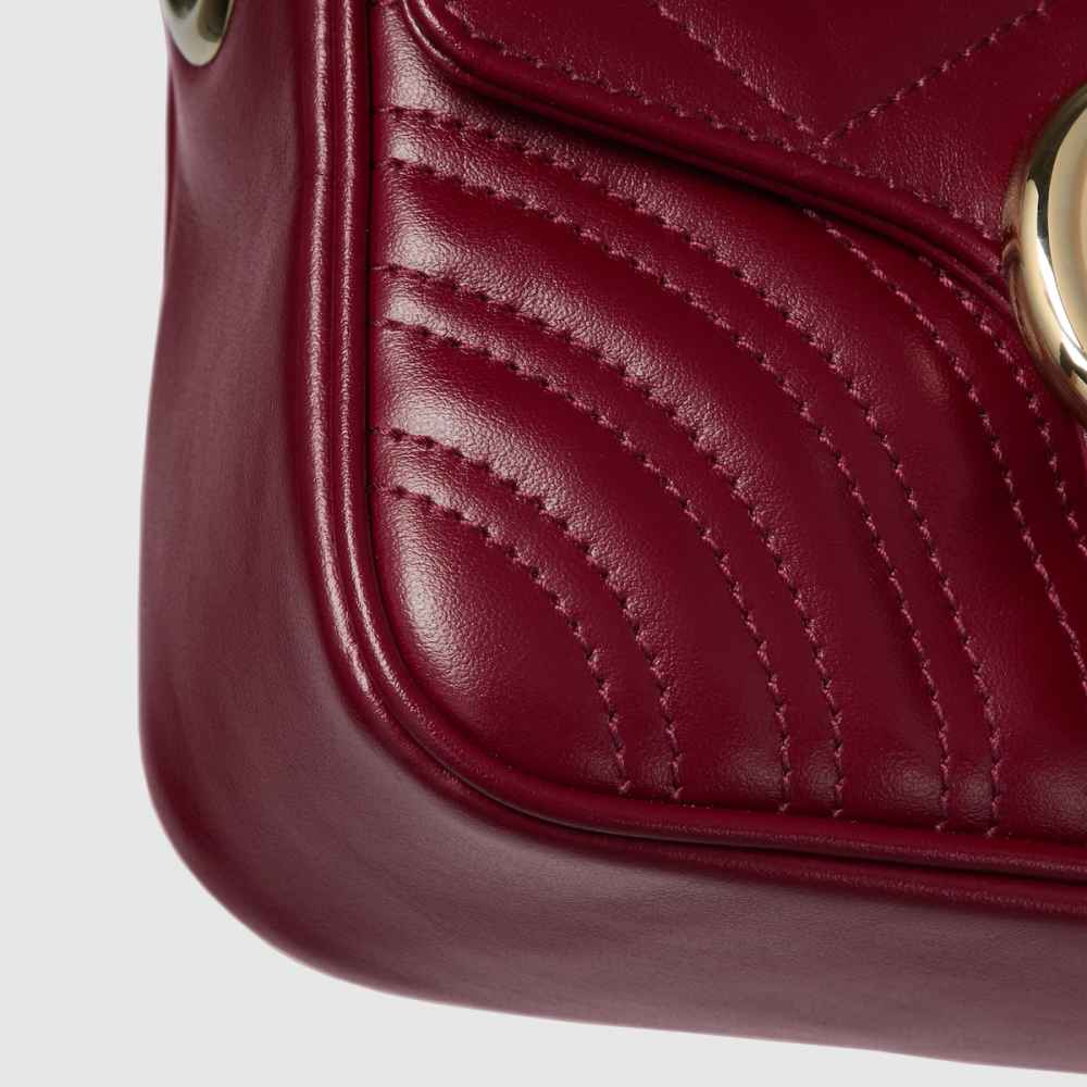 Gucci Marmont Wine Small Top Handle Bag-7