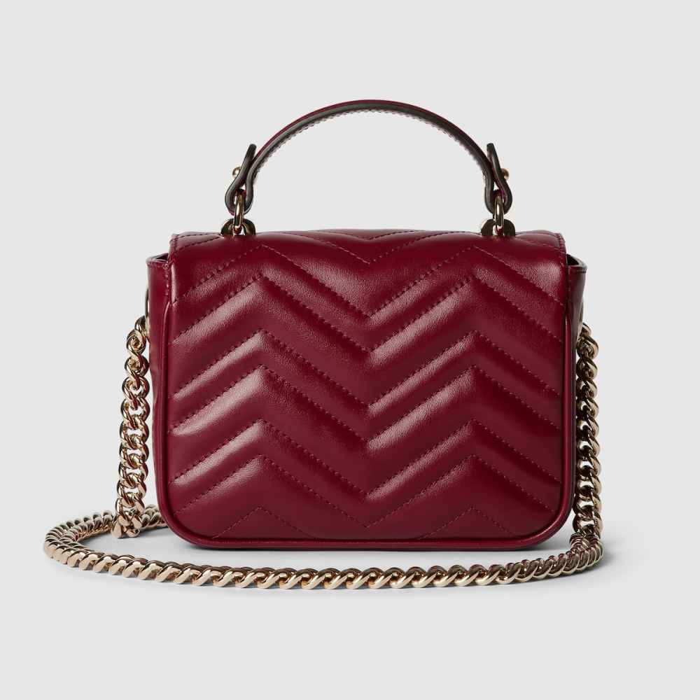 Gucci Marmont Wine Small Top Handle Bag-1