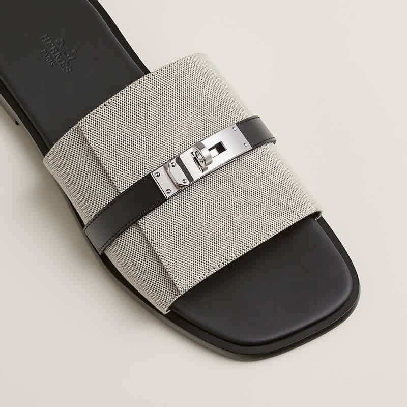 Hermes Light Grey Premium Gabriel Flip-flop-3