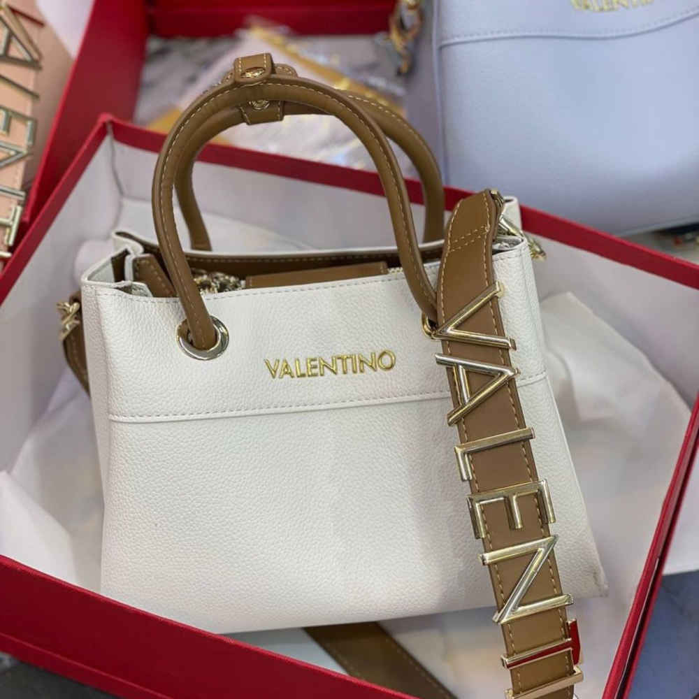 Valentino Garavani Embroidered White Shoulder Bag-thumb-0