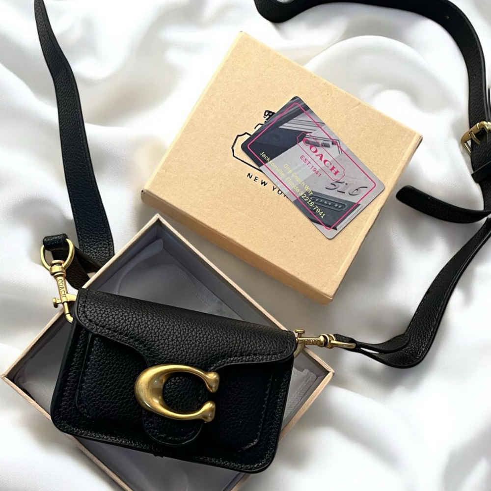 Coach Tabby Clutch Black & Golden Shoulder Bag-thumb-0