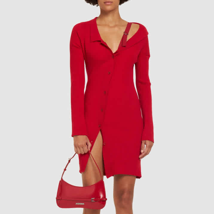 Jacquemus Le Chiquito Moyen Wine Tote Bag-thumb-5