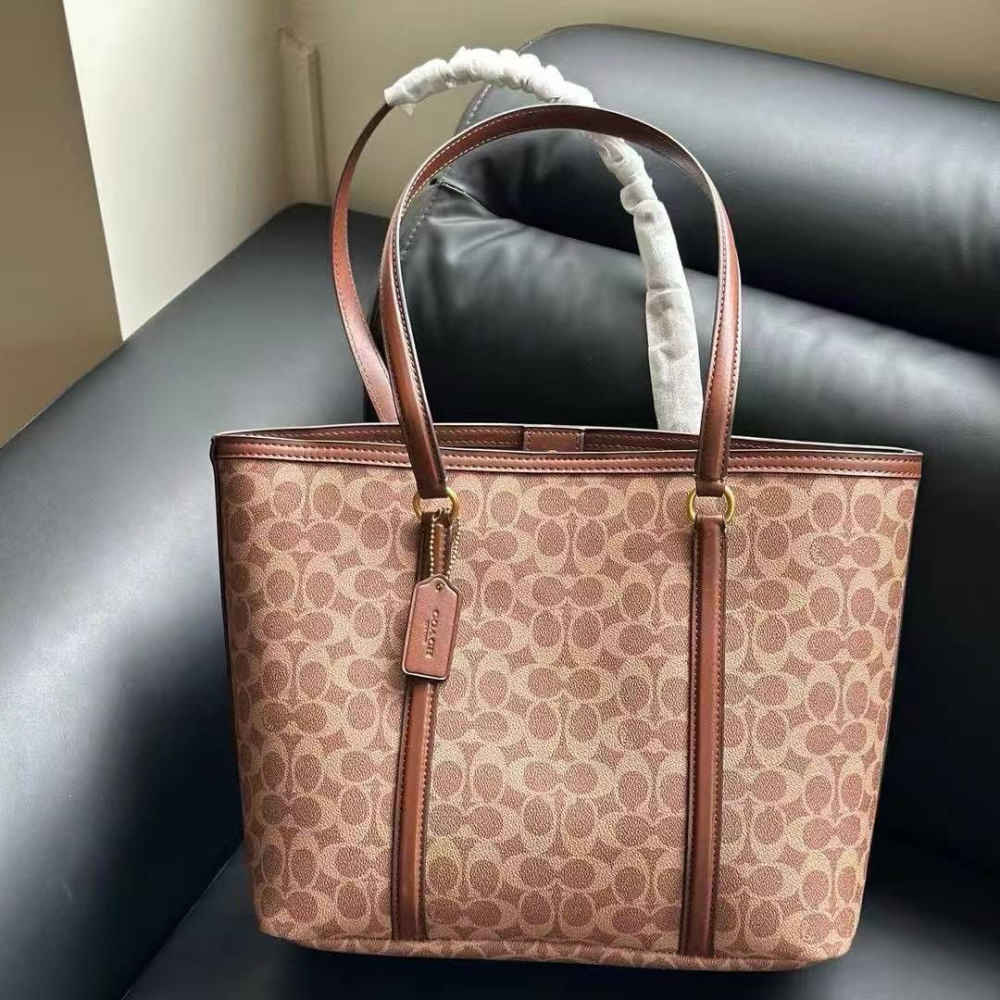 Coach Tabby Clutch Beige Tote Bag-1