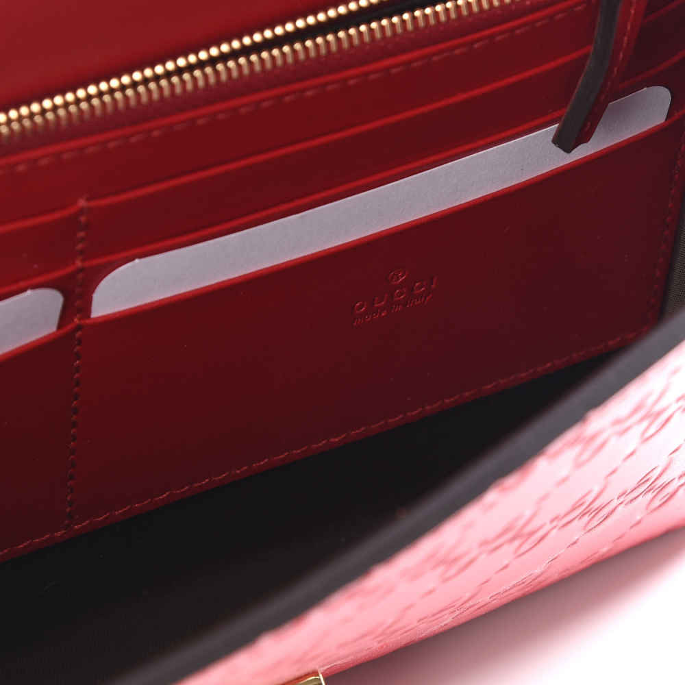 Gucci Guccissima Padlock Clutch Hibiscus Red-8