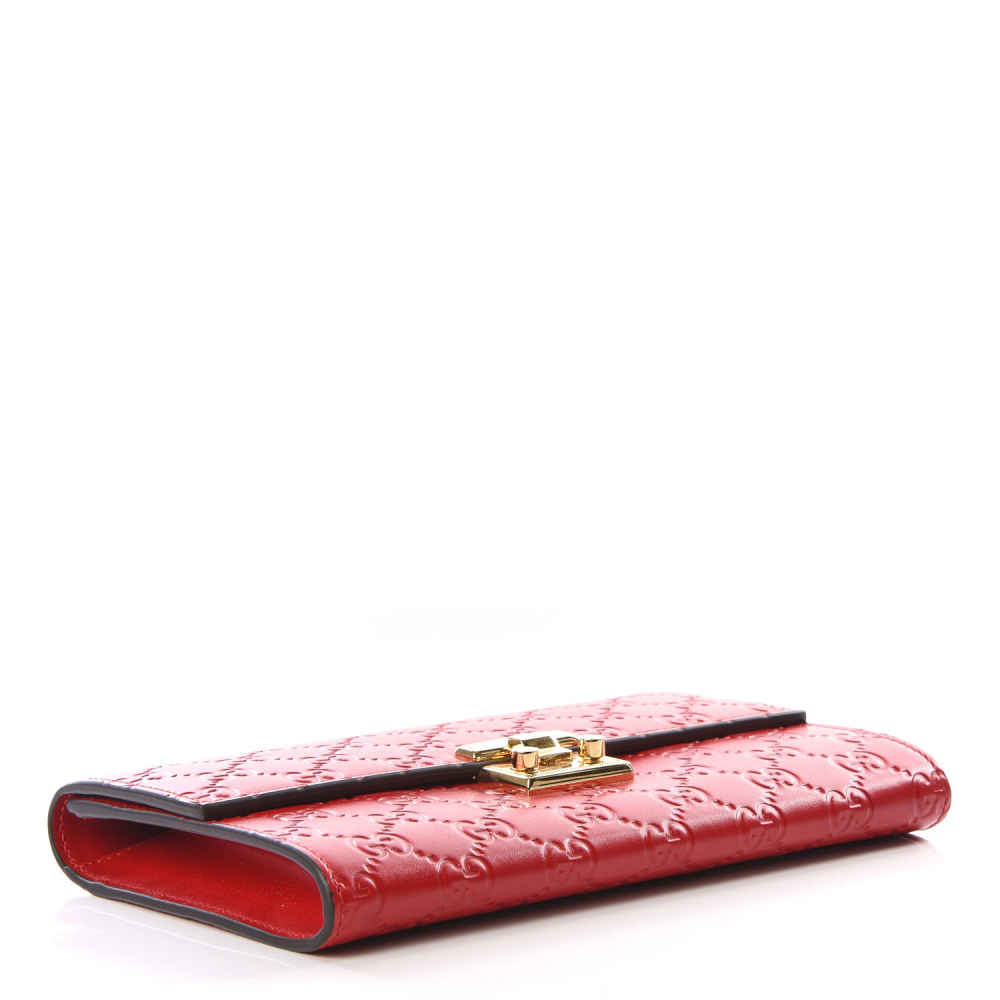 Gucci Guccissima Padlock Clutch Hibiscus Red-2