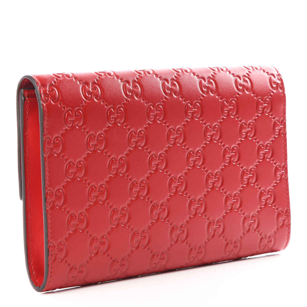 Gucci Guccissima Padlock Clutch Hibiscus Red-1