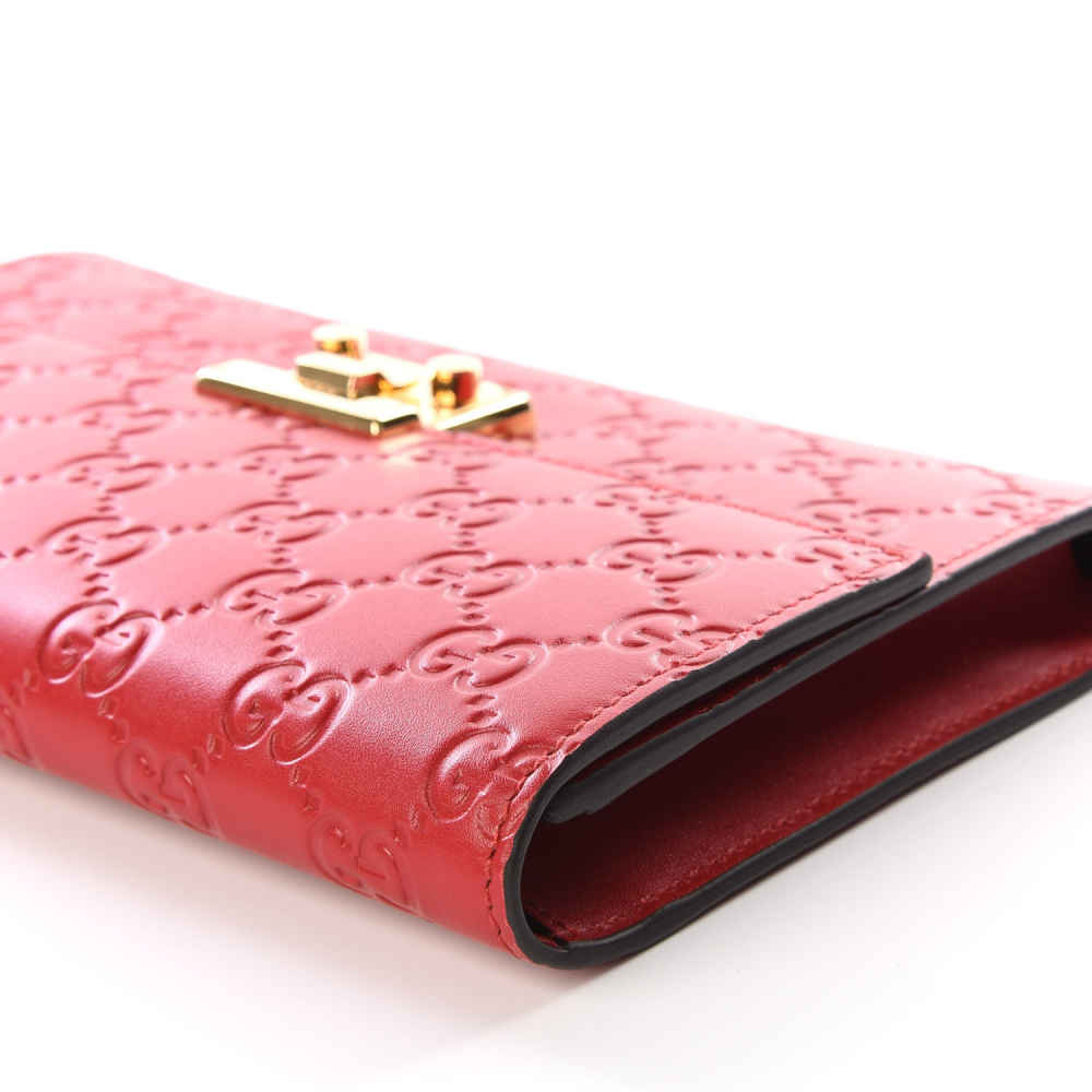 Gucci Guccissima Padlock Clutch Hibiscus Red-4