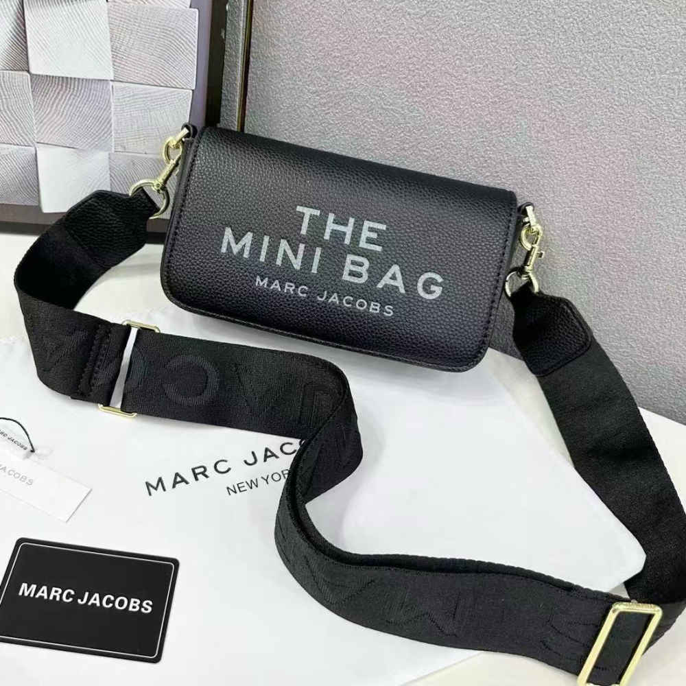 Marc Jacobs Black Leather Mini Crossbody Bag-thumb-0