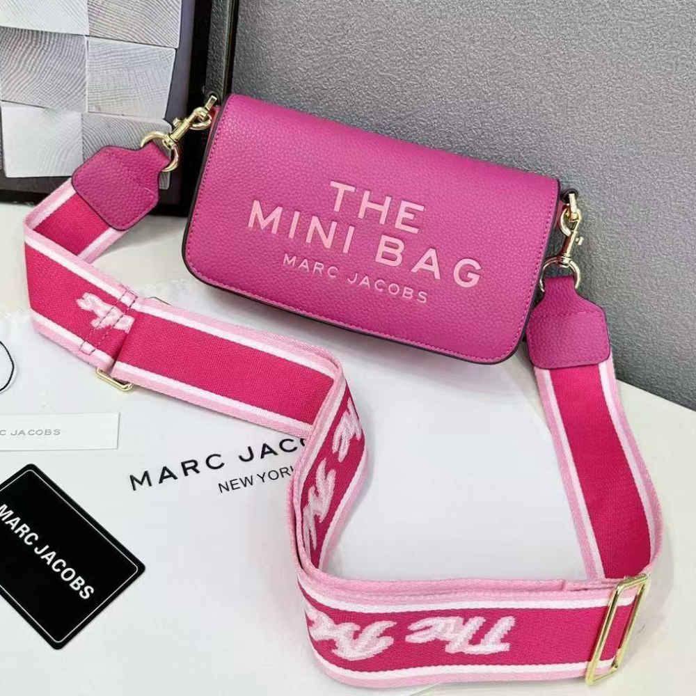 Marc Jacobs Pink Leather Mini Crossbody Bag-thumb-0