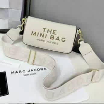 Marc Jacobs White Leather Mini Crossbody Bag-thumb-0