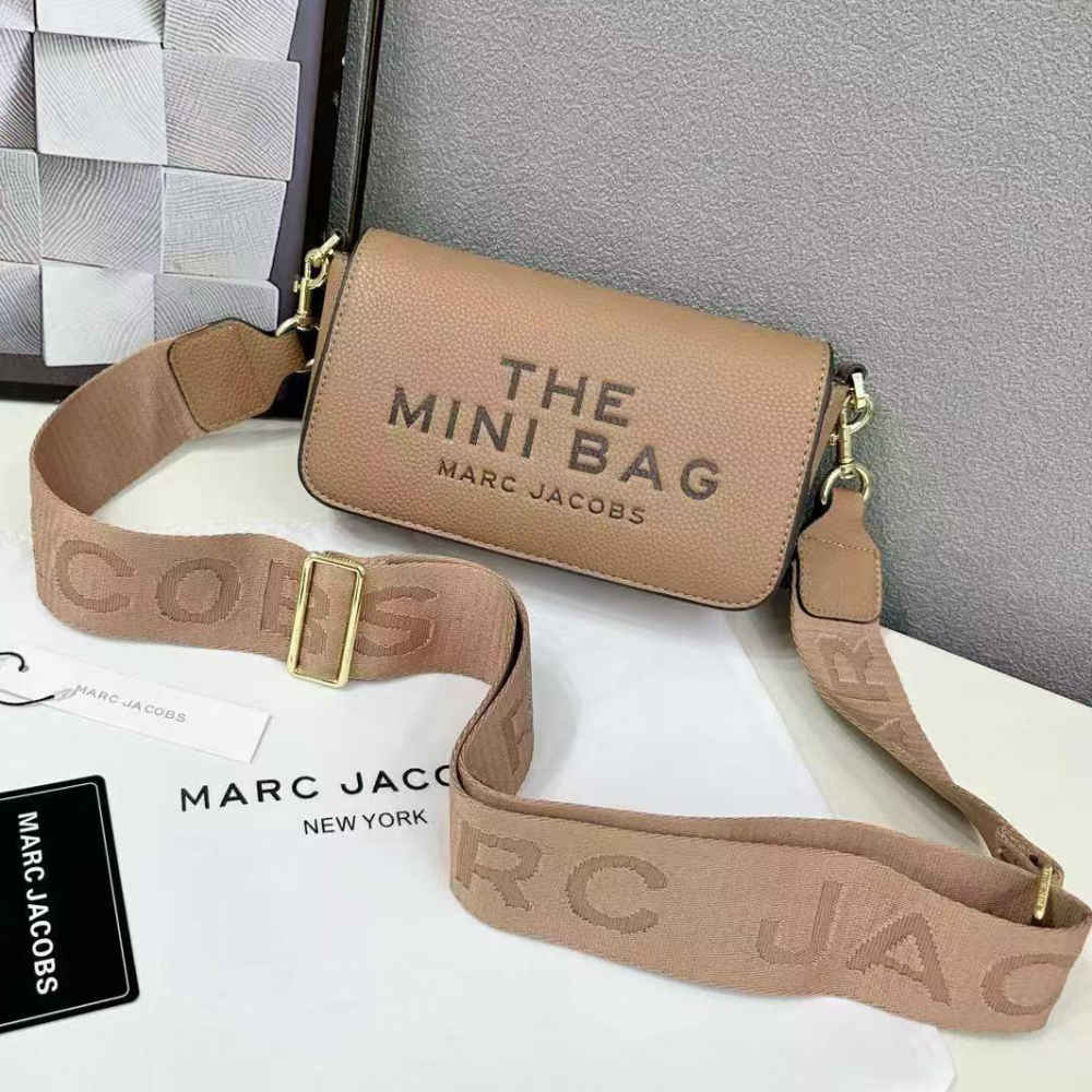 Marc Jacobs Beige Leather Mini Crossbody Bag-thumb-0